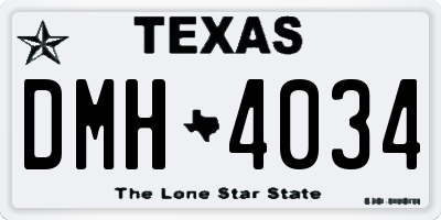 TX license plate DMH4034