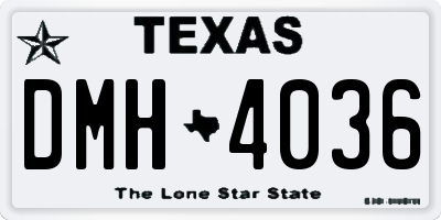 TX license plate DMH4036