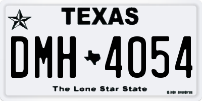 TX license plate DMH4054
