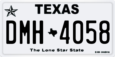 TX license plate DMH4058