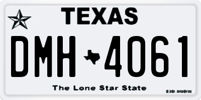 TX license plate DMH4061