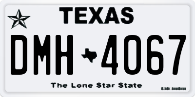 TX license plate DMH4067