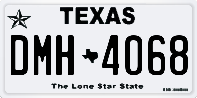 TX license plate DMH4068