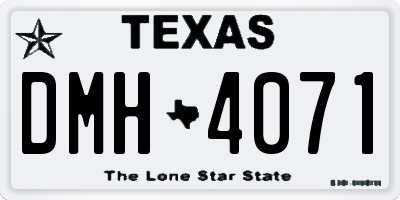 TX license plate DMH4071