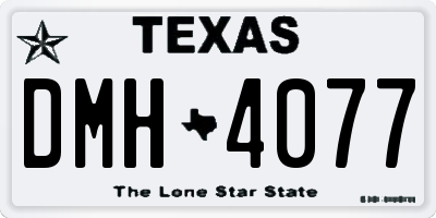 TX license plate DMH4077