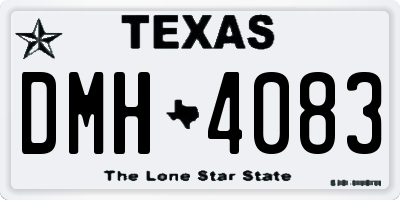TX license plate DMH4083