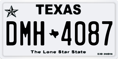 TX license plate DMH4087