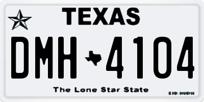 TX license plate DMH4104