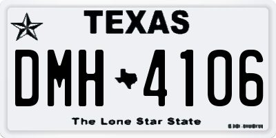 TX license plate DMH4106