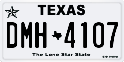 TX license plate DMH4107