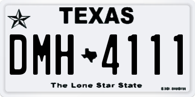 TX license plate DMH4111