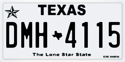 TX license plate DMH4115