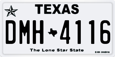 TX license plate DMH4116