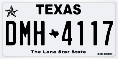 TX license plate DMH4117