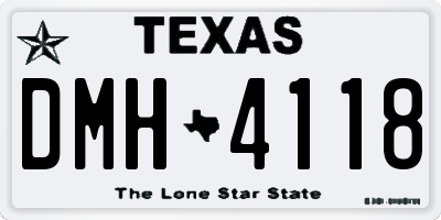 TX license plate DMH4118