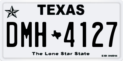 TX license plate DMH4127