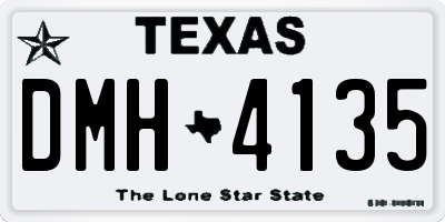 TX license plate DMH4135