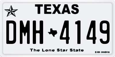 TX license plate DMH4149