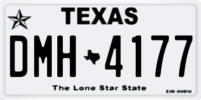 TX license plate DMH4177