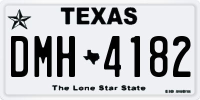 TX license plate DMH4182