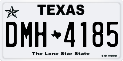 TX license plate DMH4185