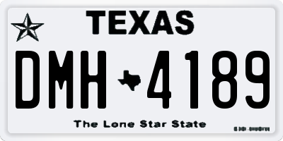 TX license plate DMH4189