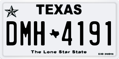 TX license plate DMH4191