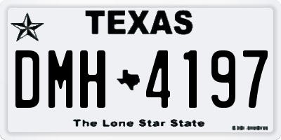 TX license plate DMH4197