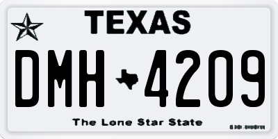 TX license plate DMH4209