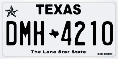 TX license plate DMH4210