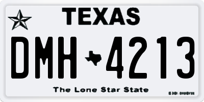 TX license plate DMH4213