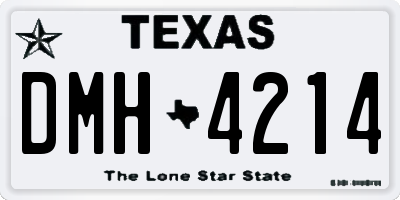 TX license plate DMH4214