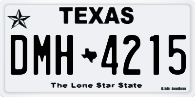 TX license plate DMH4215