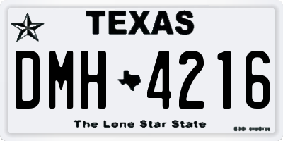 TX license plate DMH4216