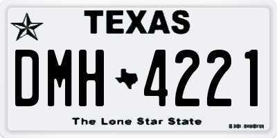 TX license plate DMH4221
