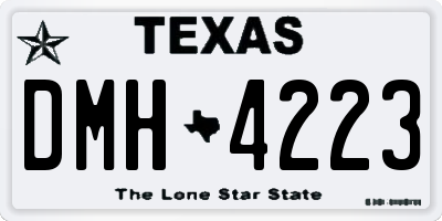TX license plate DMH4223