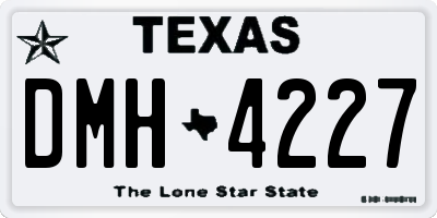 TX license plate DMH4227