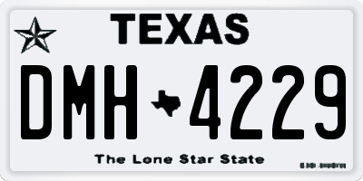 TX license plate DMH4229