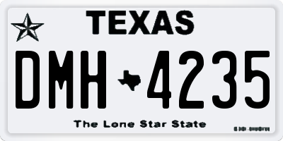 TX license plate DMH4235