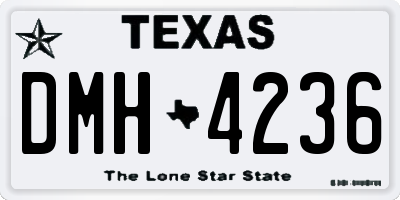 TX license plate DMH4236