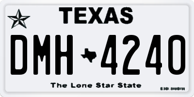 TX license plate DMH4240