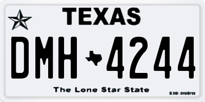 TX license plate DMH4244
