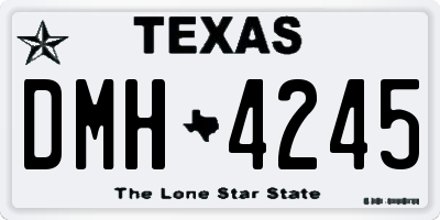 TX license plate DMH4245