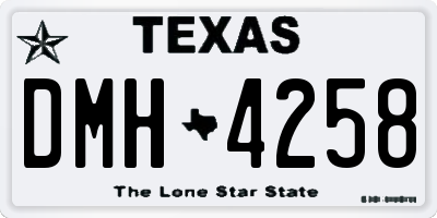 TX license plate DMH4258