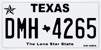 TX license plate DMH4265