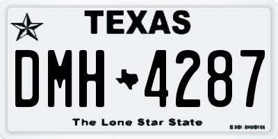TX license plate DMH4287