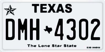 TX license plate DMH4302