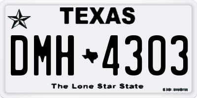TX license plate DMH4303