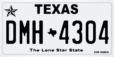 TX license plate DMH4304