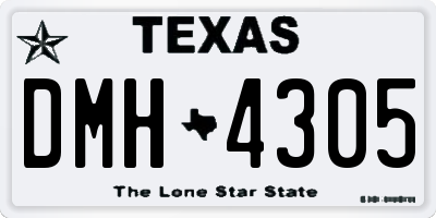 TX license plate DMH4305